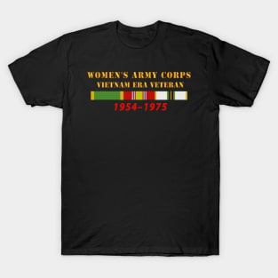 Womens Army Corps - Vietnam Era Veteran - 1954 - 1975 - WAC - NDSM  - COLD WAR Service Bar X 300 T-Shirt